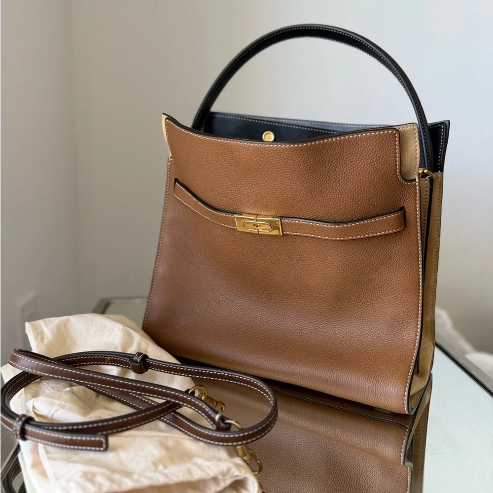 Like new Tory Burch Lee Radziwill Double tote bag - "Tigers Eye" - Picture 12 of 13